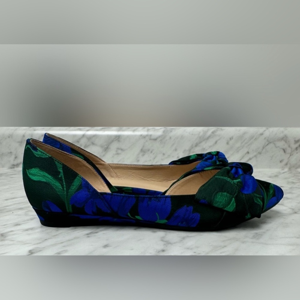 Katie & Kelly Floral Plaid d'Orsay Flats - Size 9 - Picture 3 of 8